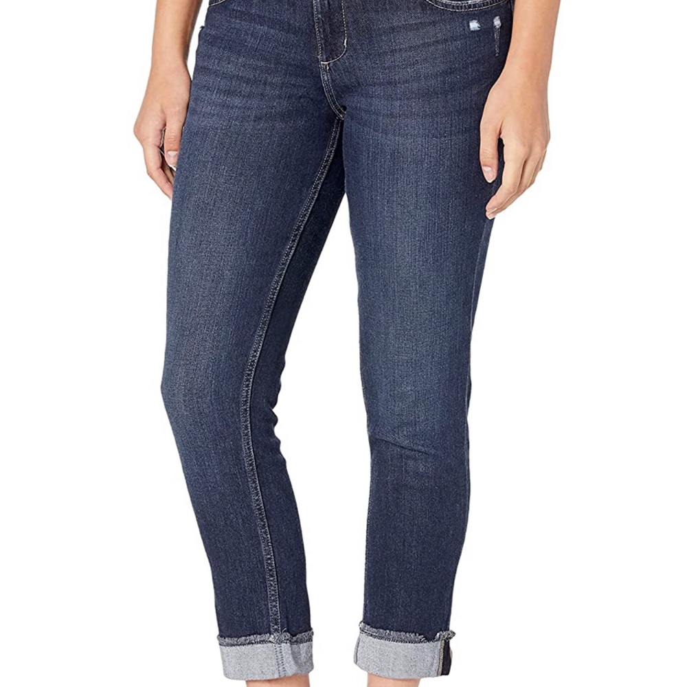 Riders by Lee Indigo Women's Fringe Cuff Boyfriend Jean 14 M size